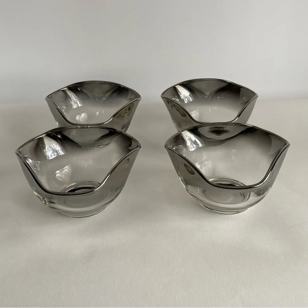 Mid Century Silver Rim Fade Serving Dish. Vintage. - Picture 5 of 7